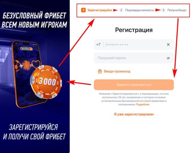 Безусловный фрибет Винлайн регистрация
